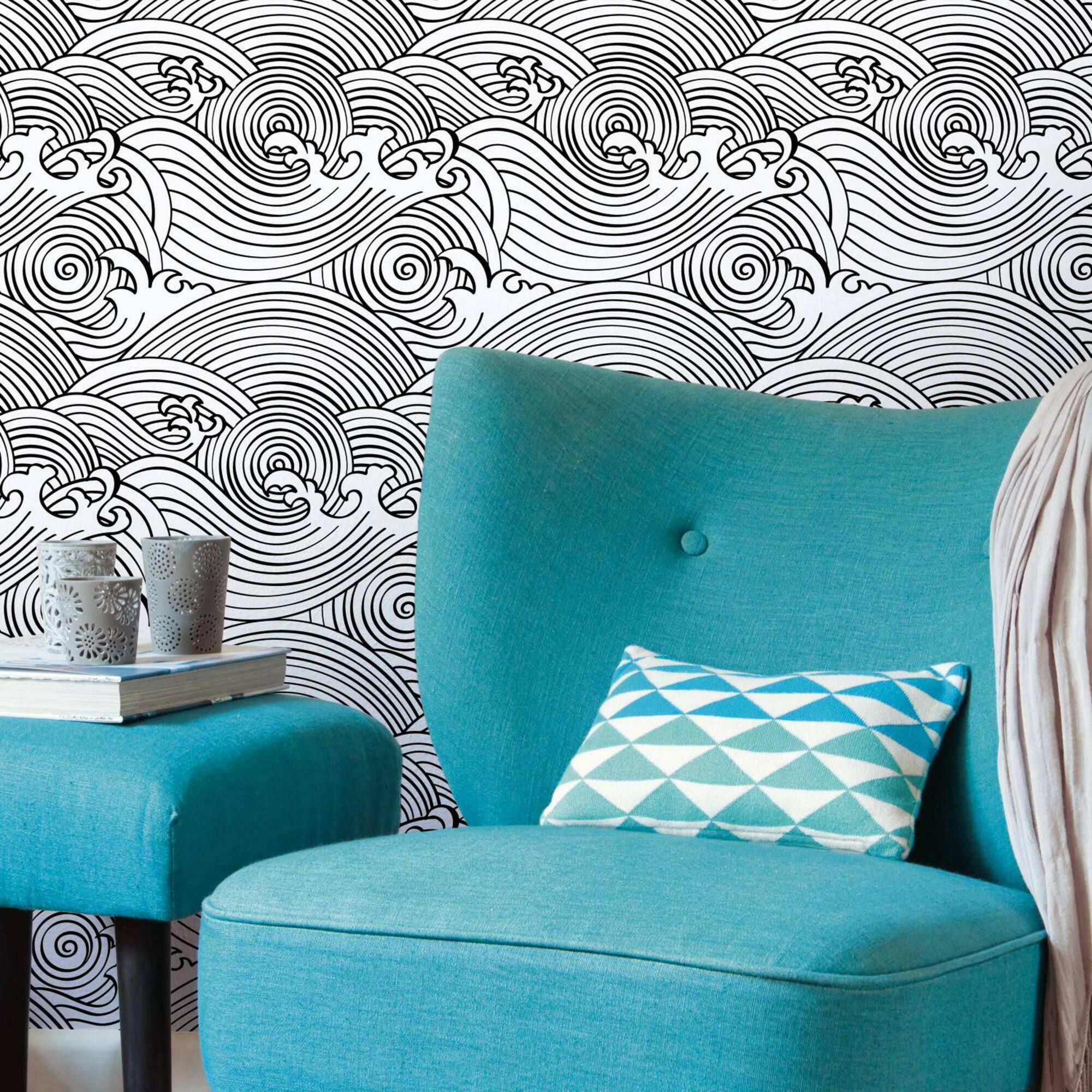 RoomMates Asian Waves Peel & Stick Wallpaper